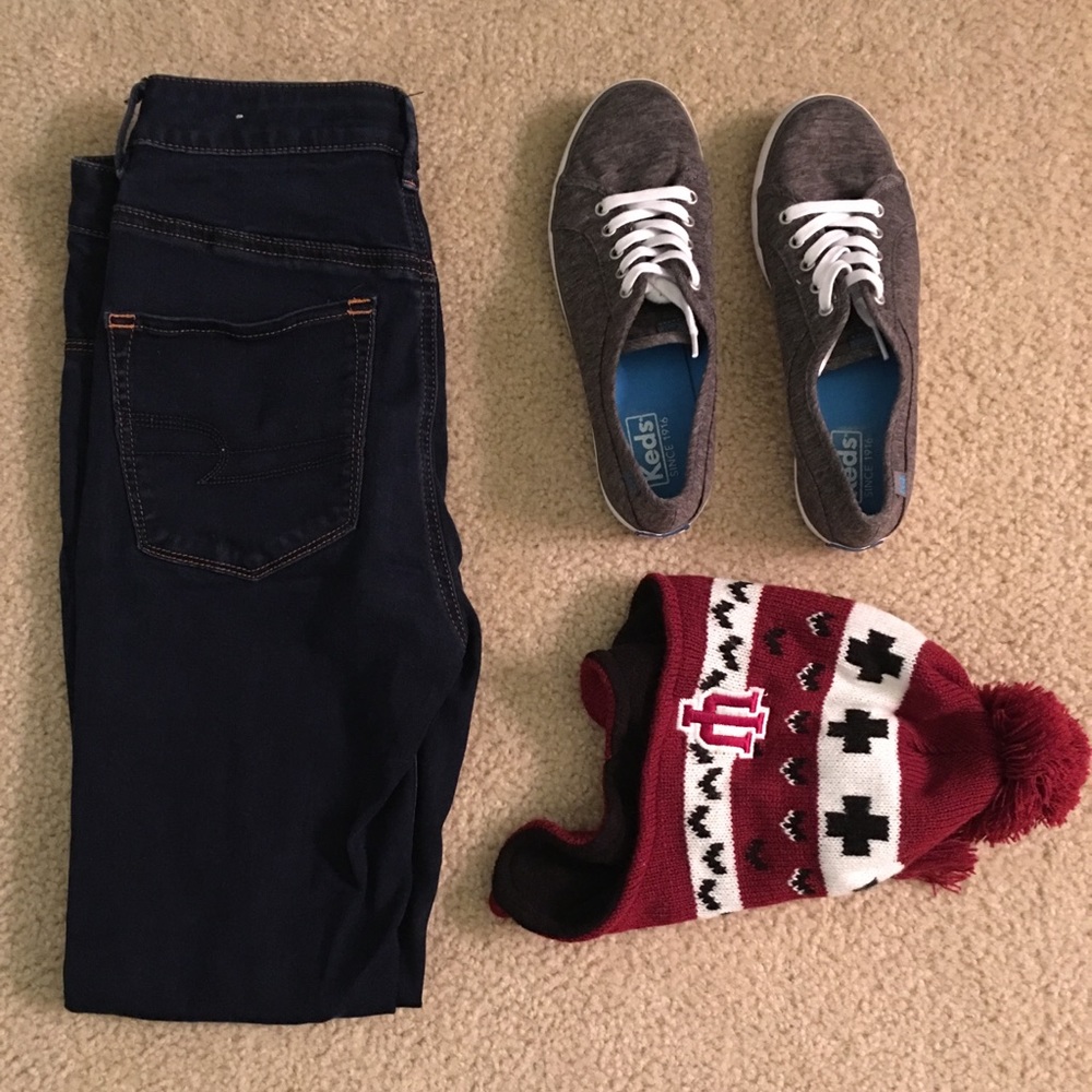 Indigo rinse AEO sky high jeggings